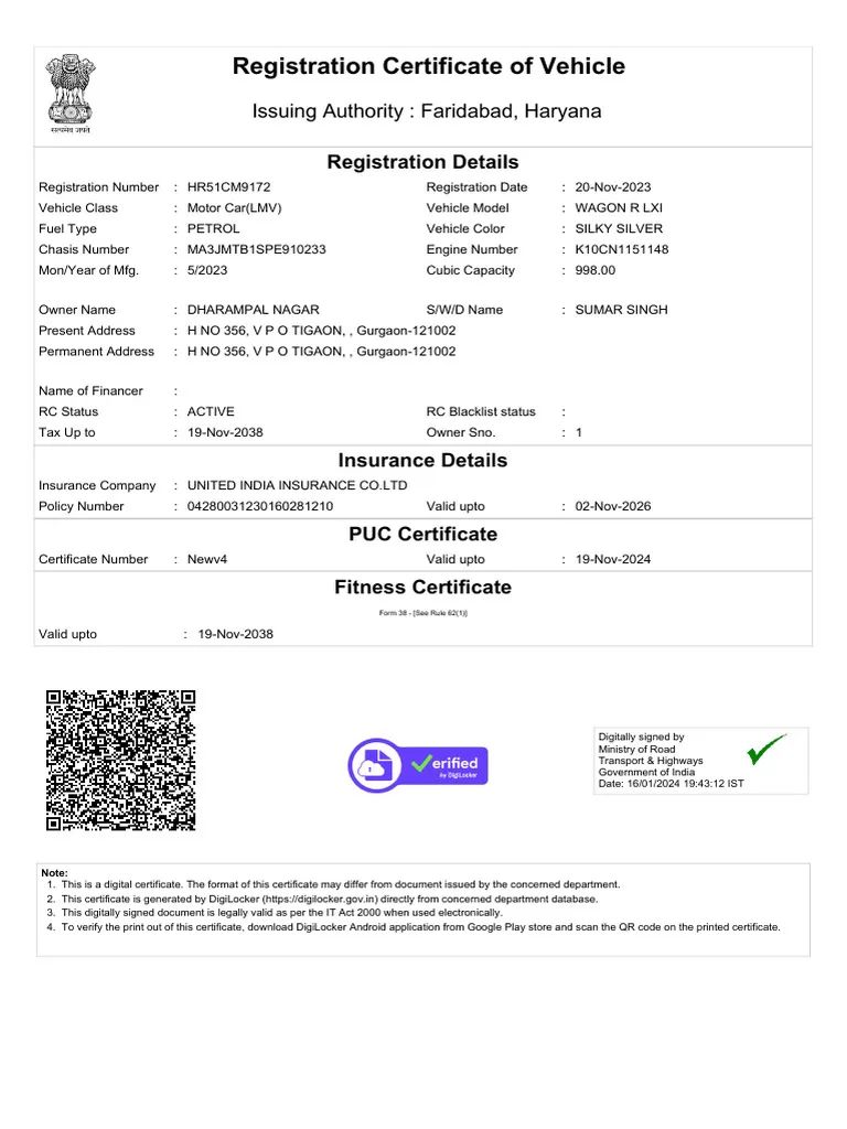 Vehicle Registration Renewal
